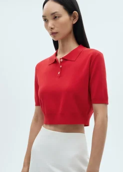 MANGO Topy|Koszulki*Krótka koszulka polo z dzianiny