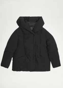 MANGO Płaszcze*Krótka pikowana kurtka puffer z kapturem