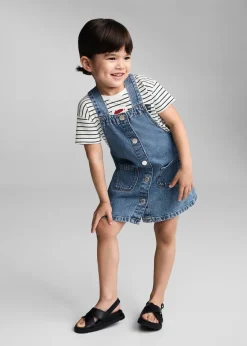 Dzieci MANGO Sukienki I Kombinezony|Szorty I Spódnice*Krótka sukienka dżinsowa na szelkach