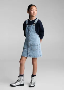 Dzieci MANGO Sukienki I Kombinezony*Krótka sukienka dżinsowa na szelkach
