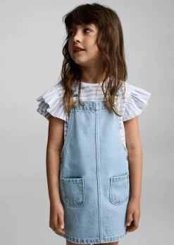 Dzieci MANGO Sukienki I Kombinezony*Krótka sukienka dżinsowa na szelkach