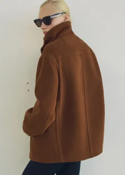 MANGO Płaszcze*Krótki płaszcz wełniany dwurzędowy