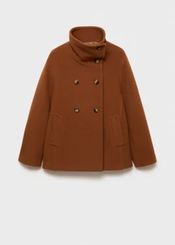MANGO Płaszcze*Krótki płaszcz wełniany dwurzędowy