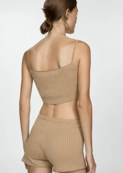 MANGO Piżamy|Piżamy*Krótki prążkowany top