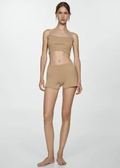 MANGO Piżamy|Piżamy*Krótki prążkowany top