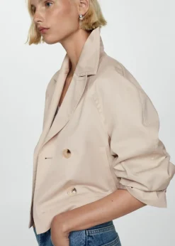 MANGO Płaszcze*Krótki trencz dwurzędowy