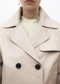 MANGO Płaszcze|Skóra*Krótki trencz skórzany