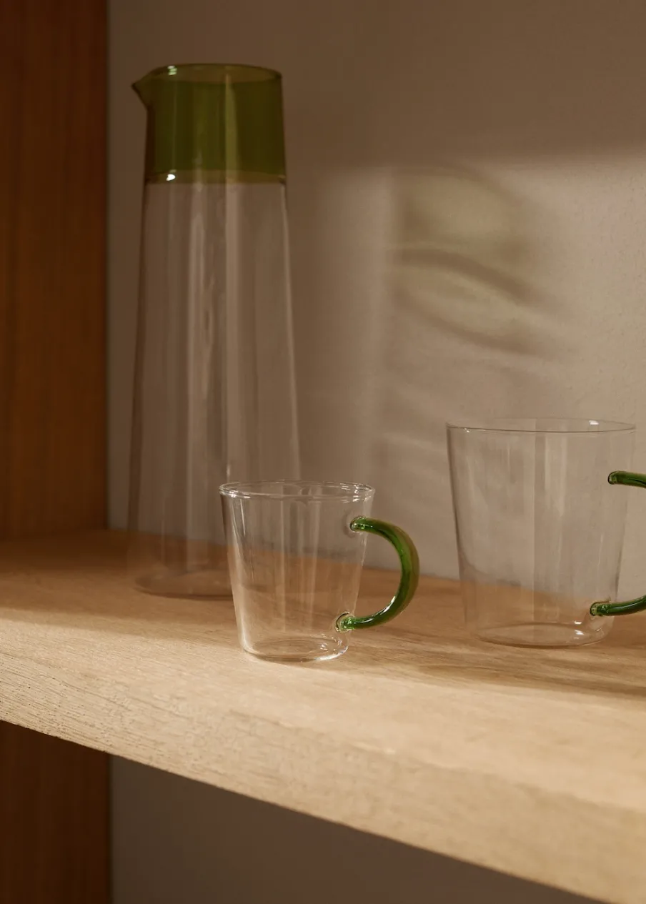 MANGO Zastawa Stołowa|Szklanki I Kieliszki*Kubek z kolorowym uchem ze szkła borokrzemowego