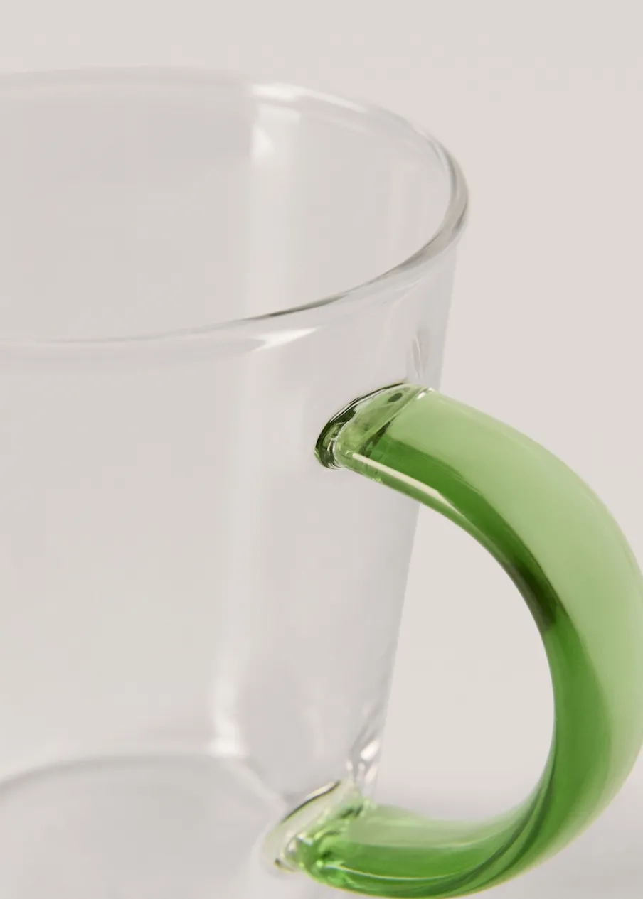 MANGO Zastawa Stołowa|Szklanki I Kieliszki*Kubek z kolorowym uchem ze szkła borokrzemowego