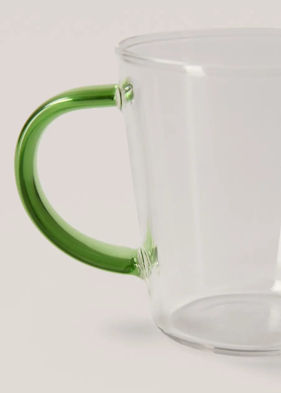 MANGO Zastawa Stołowa|Szklanki I Kieliszki*Kubek z kolorowym uchem ze szkła borokrzemowego