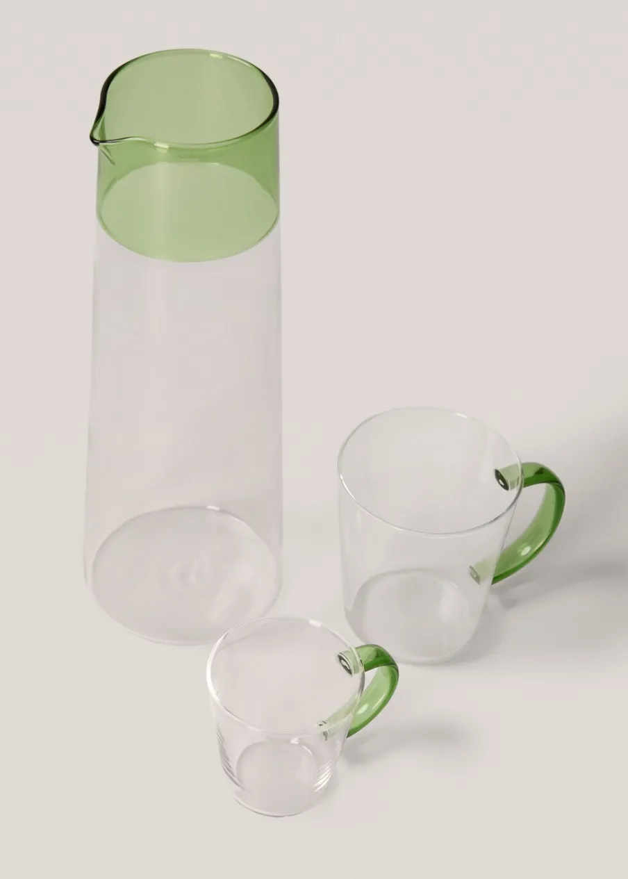 MANGO Zastawa Stołowa|Szklanki I Kieliszki*Kubek z kolorowym uchem ze szkła borokrzemowego