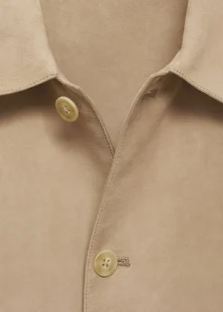 MANGO Kurtki I Koszule Wierzchnie|Skóra*Kurtka 100% skóra zamszowa z kieszeniami