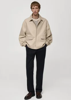 MANGO Kurtki I Koszule Wierzchnie*Kurtka bawełniana oversize z kieszeniami