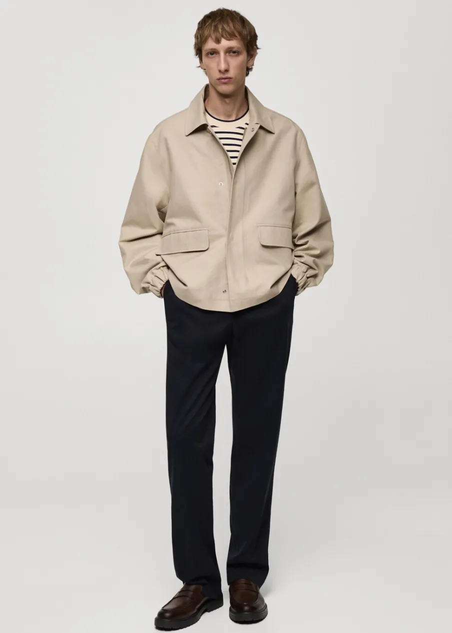 MANGO Kurtki I Koszule Wierzchnie*Kurtka bawełniana oversize z kieszeniami