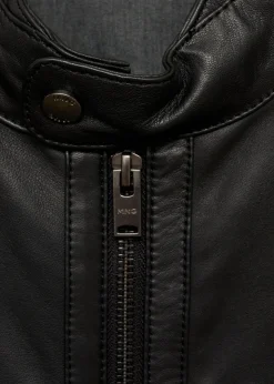 MANGO Kurtki I Koszule Wierzchnie|Skóra*Kurtka biker ze skóry nappy