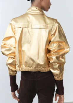 MANGO Kurtki*Kurtka bomber dżinsowa w metalicznym kolorze