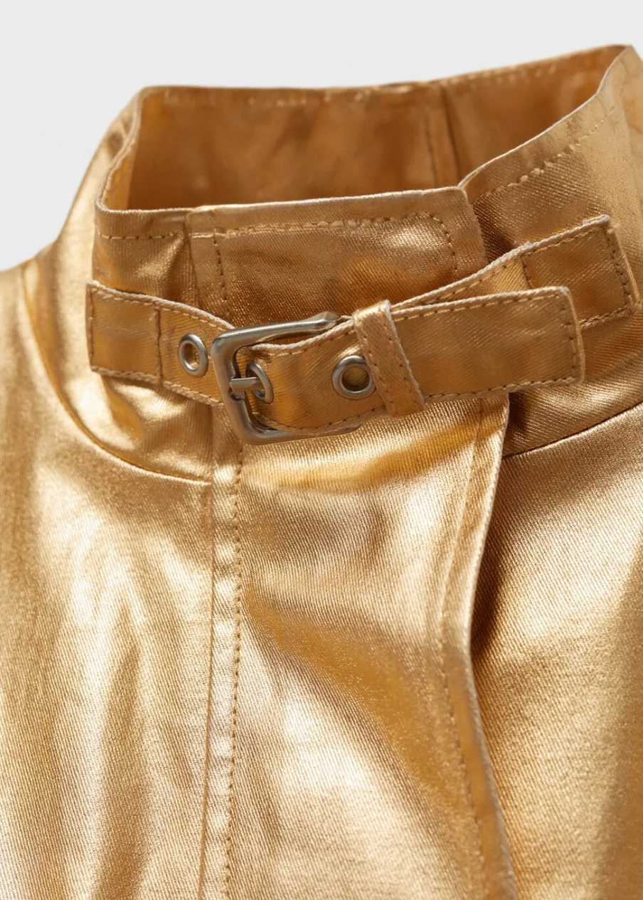 MANGO Kurtki*Kurtka bomber dżinsowa w metalicznym kolorze