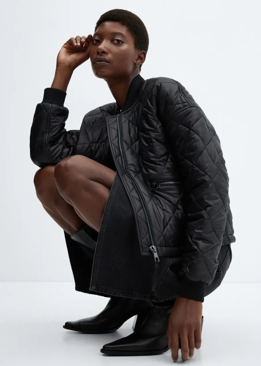 MANGO Płaszcze*Kurtka bomber pikowana nieprzemakalna