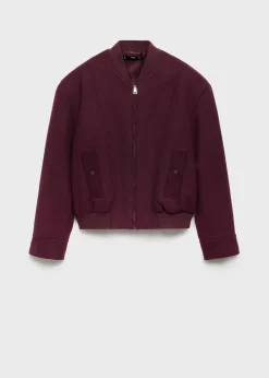 MANGO Kurtki*Kurtka bomber wełniana z kieszeniami