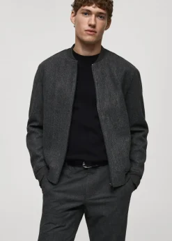 MANGO Kurtki I Koszule Wierzchnie*Kurtka bomber z flaneli regular fit