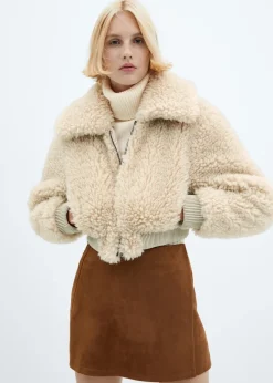 MANGO Kurtki*Kurtka bomber z imitacji futra