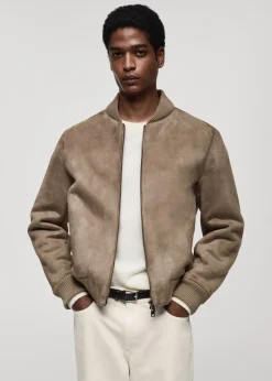 MANGO Kurtki I Koszule Wierzchnie*Kurtka bomber z imitacji zamszu