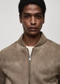 MANGO Kurtki I Koszule Wierzchnie*Kurtka bomber z imitacji zamszu