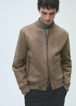 MANGO Kurtki I Koszule Wierzchnie*Kurtka bomber z imitacji zamszu