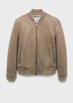 MANGO Kurtki I Koszule Wierzchnie*Kurtka bomber z imitacji zamszu