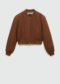 MANGO Kurtki*Kurtka bomber z wełny