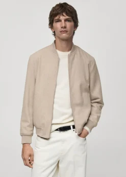 MANGO Kurtki I Koszule Wierzchnie*Kurtka bomber z wełny z recyklingu