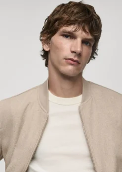 MANGO Kurtki I Koszule Wierzchnie*Kurtka bomber z wełny z recyklingu