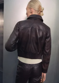 MANGO Kurtki|Skóra*Kurtka bomber ze skóry