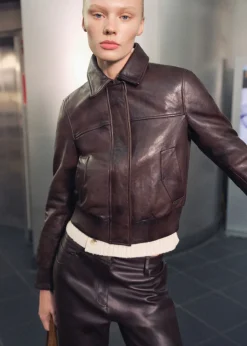 MANGO Kurtki|Skóra*Kurtka bomber ze skóry