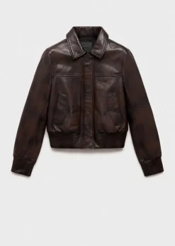 MANGO Kurtki|Skóra*Kurtka bomber ze skóry