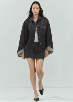 MANGO Kurtki*Kurtka dżinsowa oversize z efektem foil