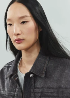 MANGO Kurtki*Kurtka dżinsowa oversize z efektem foil