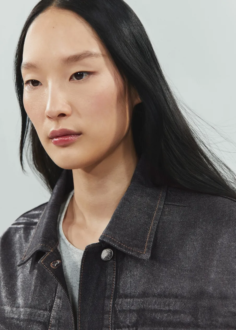 MANGO Kurtki*Kurtka dżinsowa oversize z efektem foil