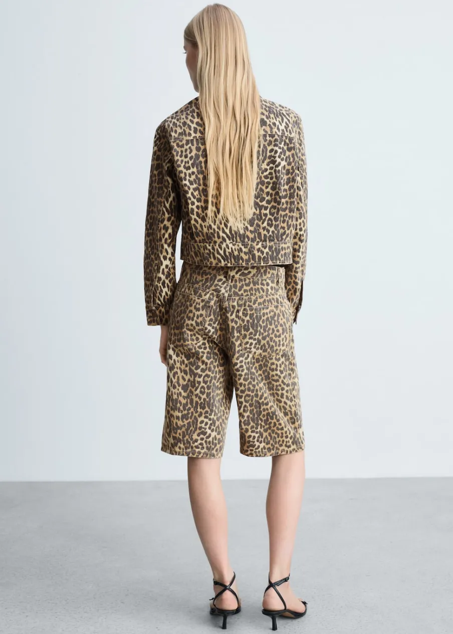 MANGO Kurtki*Kurtka dżinsowa w lamparcie cętki