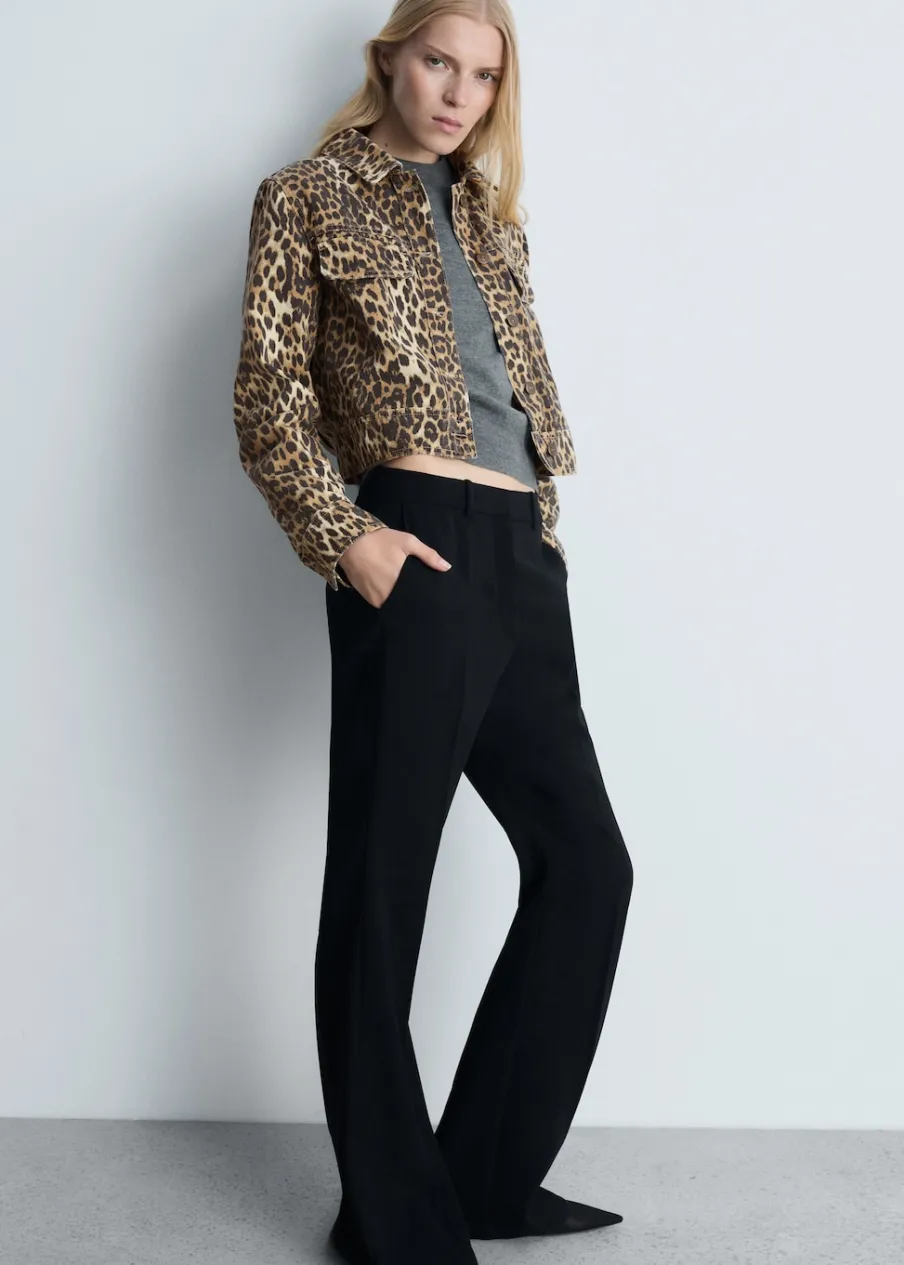 MANGO Kurtki*Kurtka dżinsowa w lamparcie cętki