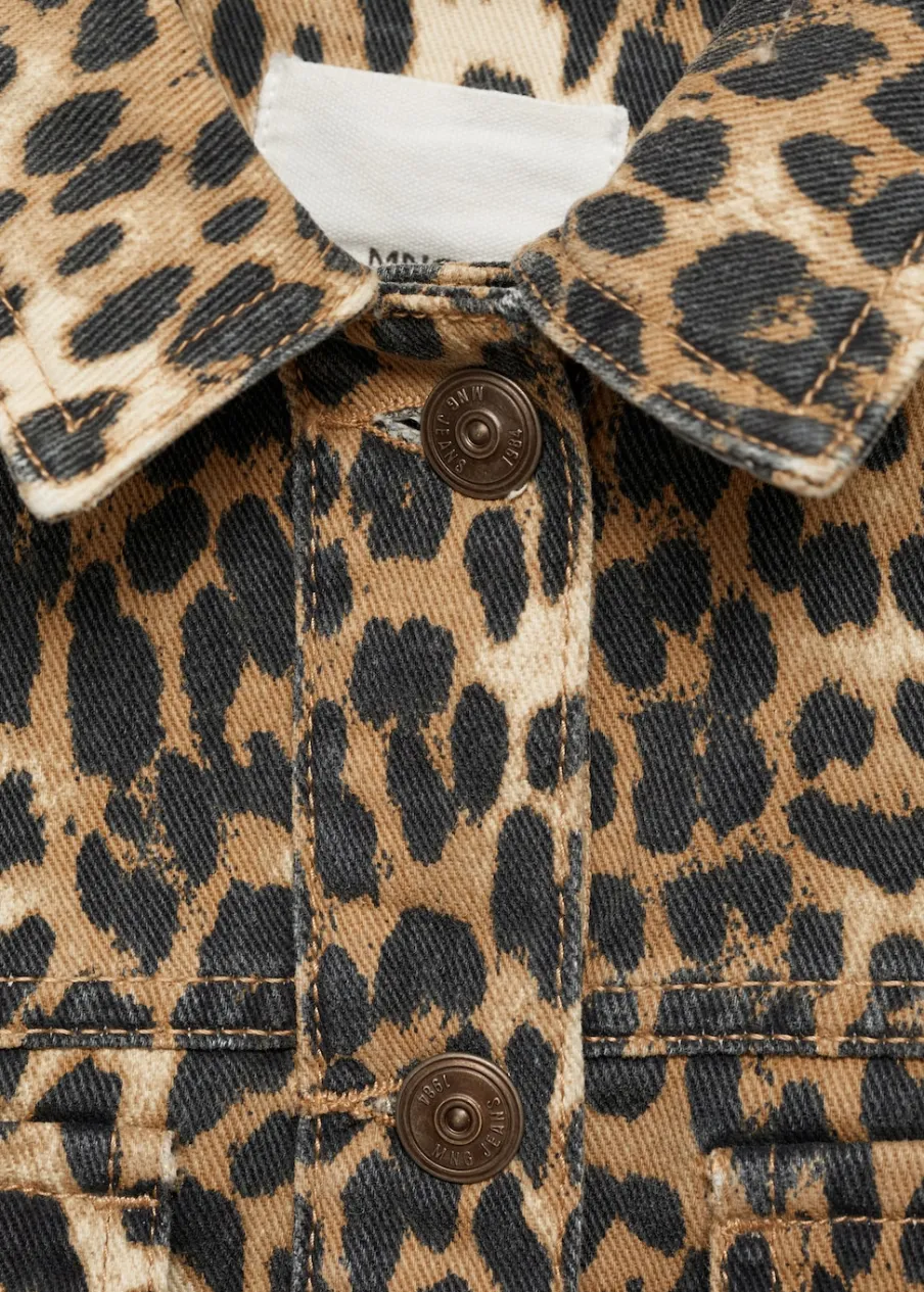 MANGO Kurtki*Kurtka dżinsowa w lamparcie cętki