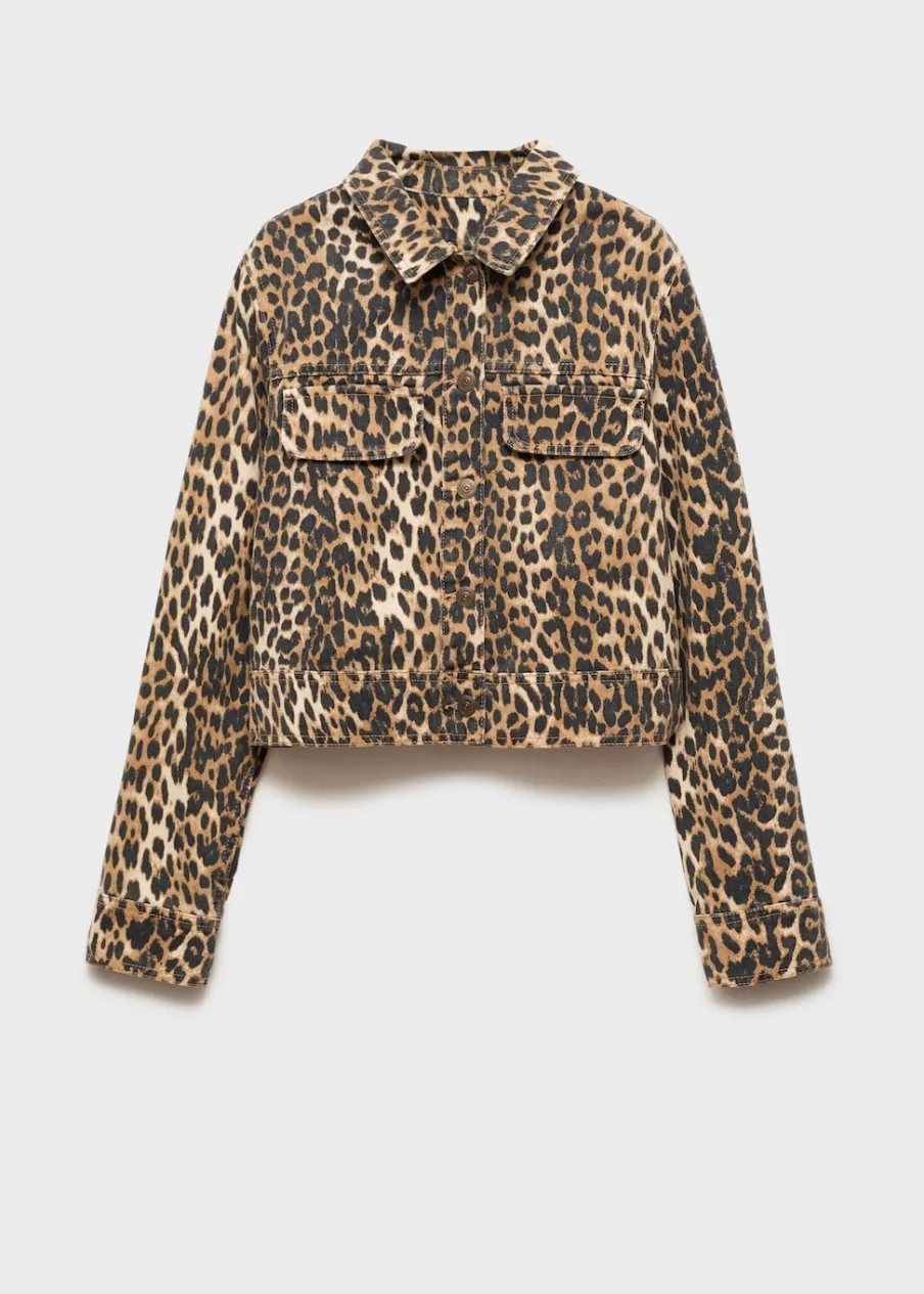 MANGO Kurtki*Kurtka dżinsowa w lamparcie cętki