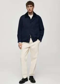 MANGO Kurtki I Koszule Wierzchnie*Kurtka dżinsowa z kołnierzem ze sztruksu