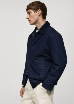 MANGO Kurtki I Koszule Wierzchnie*Kurtka dżinsowa z kołnierzem ze sztruksu