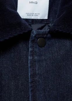 MANGO Kurtki I Koszule Wierzchnie*Kurtka dżinsowa z kołnierzem ze sztruksu