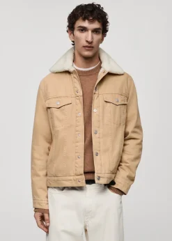 MANGO Kurtki I Koszule Wierzchnie*Kurtka dżinsowa z kołnierzem z baranka