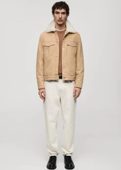 MANGO Kurtki I Koszule Wierzchnie*Kurtka dżinsowa z kołnierzem z baranka