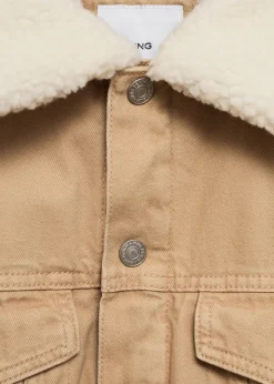 MANGO Kurtki I Koszule Wierzchnie*Kurtka dżinsowa z kołnierzem z baranka