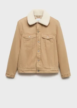 MANGO Kurtki I Koszule Wierzchnie*Kurtka dżinsowa z kołnierzem z baranka