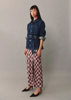 MANGO Kurtki*Kurtka dżinsowa z wiązanym paskiem